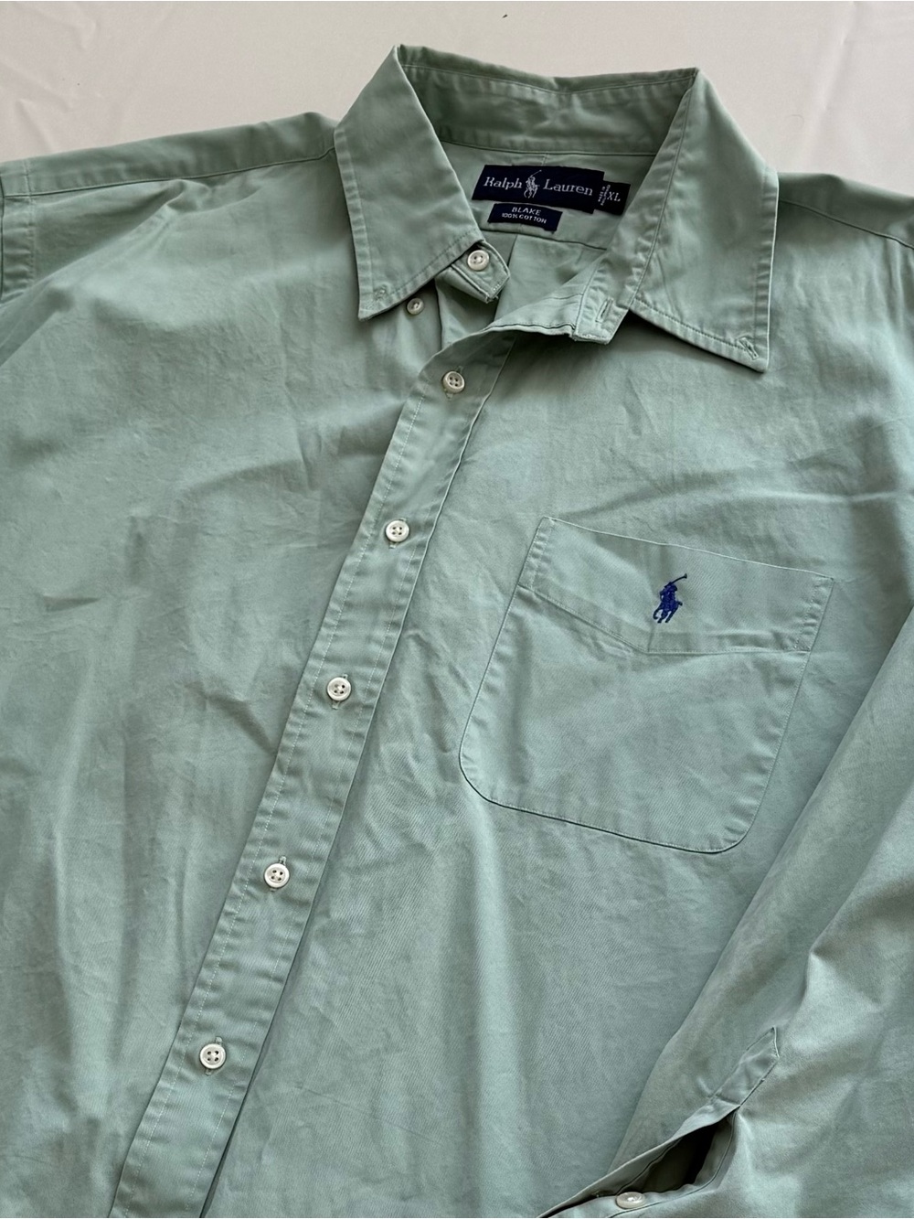 Vintage Ralph Lauren Blake Polo Men’s Light Green Button-Down Oxford Shirt